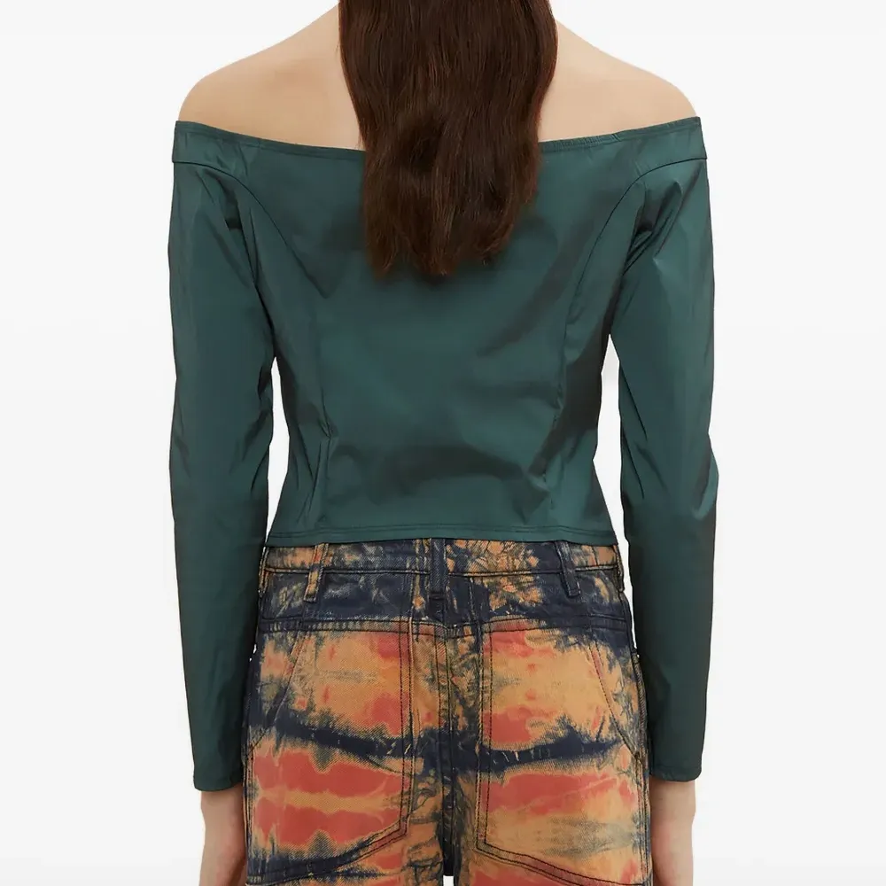 Блузка-корсет с вырезом Бардо