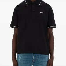 Рубашка поло с полосками на воротнике