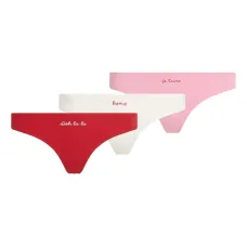 Комплект из трех трусов-стрингов с вышивкой