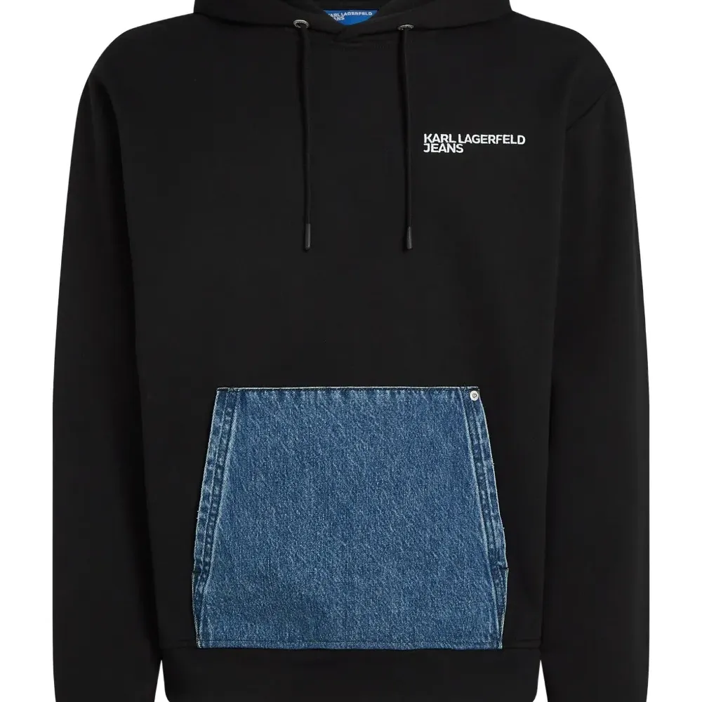 Худи с карманом из денима