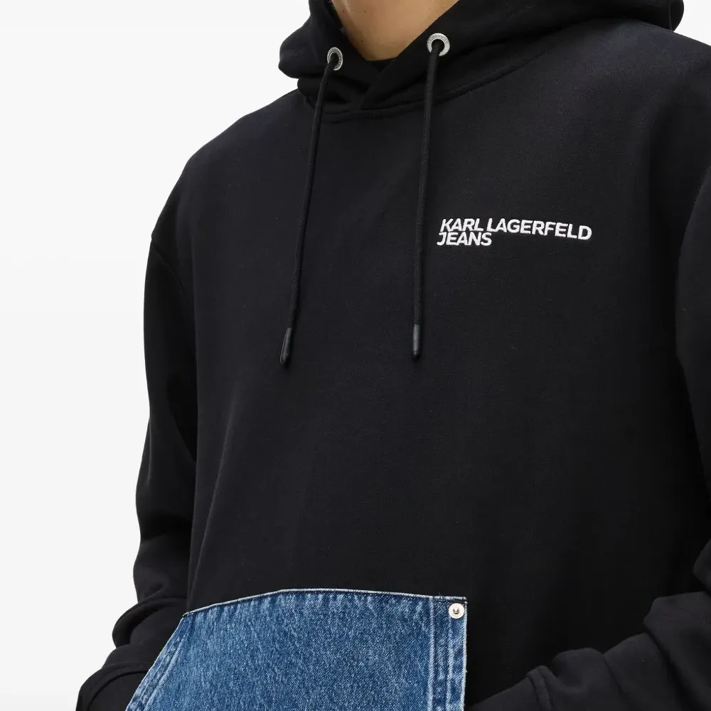 Худи с карманом из денима