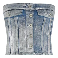 Джинсовый бюстье на пуговицах Джинсовый бюстье на пуговицах