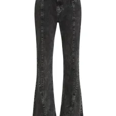 Джинсы с завышенной талией и расклешенными штанинами