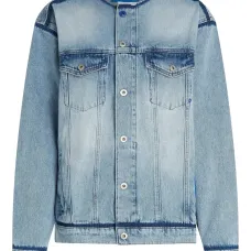 Джинсовая куртка без воротника