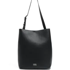 Большая кожаная сумка на плечо с пряжкой Carlino