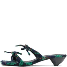 Босоножки с бантом и клетчатым узором, каблук 35 мм Босоножки с бантом и клетчатым узором, каблук 35 мм