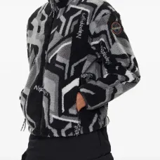 Флисовая куртка с геометрическим узором Флисовая куртка с геометрическим узором