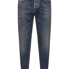 Джинсы из денима с выцветшим эффектом