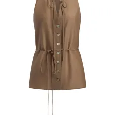 Рубашка с завязками на шее и застёжкой на пуговицы