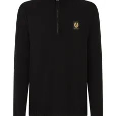 Вязаный свитер в рубчик на молнии до середины груди