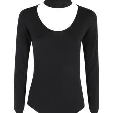 Боди DIVA с вырезами и воротником-стойкой