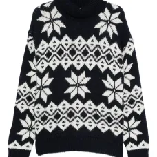 Свитшот с вышивкой в виде снежинки