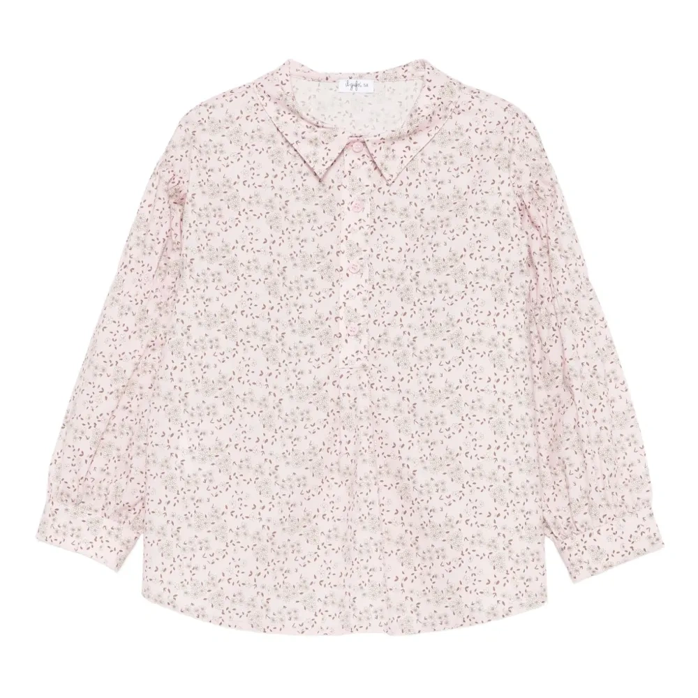 Блузка с цветочным принтом и воротником