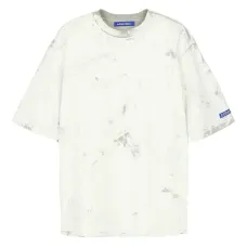 Футболка из хлопка с эффектом мрамора