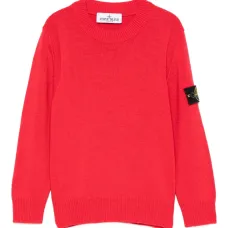 Свитер с круглым вырезом и нашивкой с логотипом