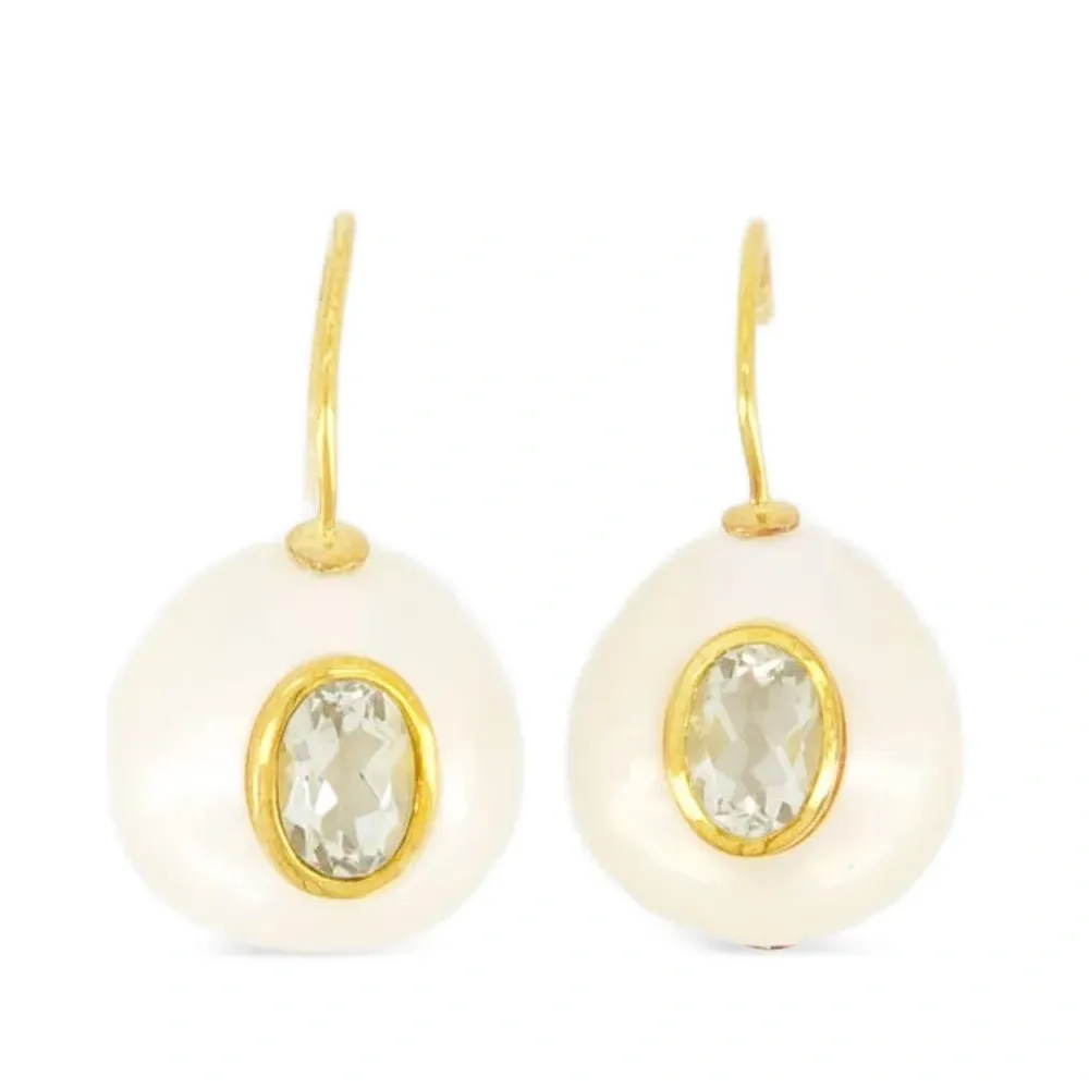 Серебряные серьги Pablo с жемчугом и аметистом