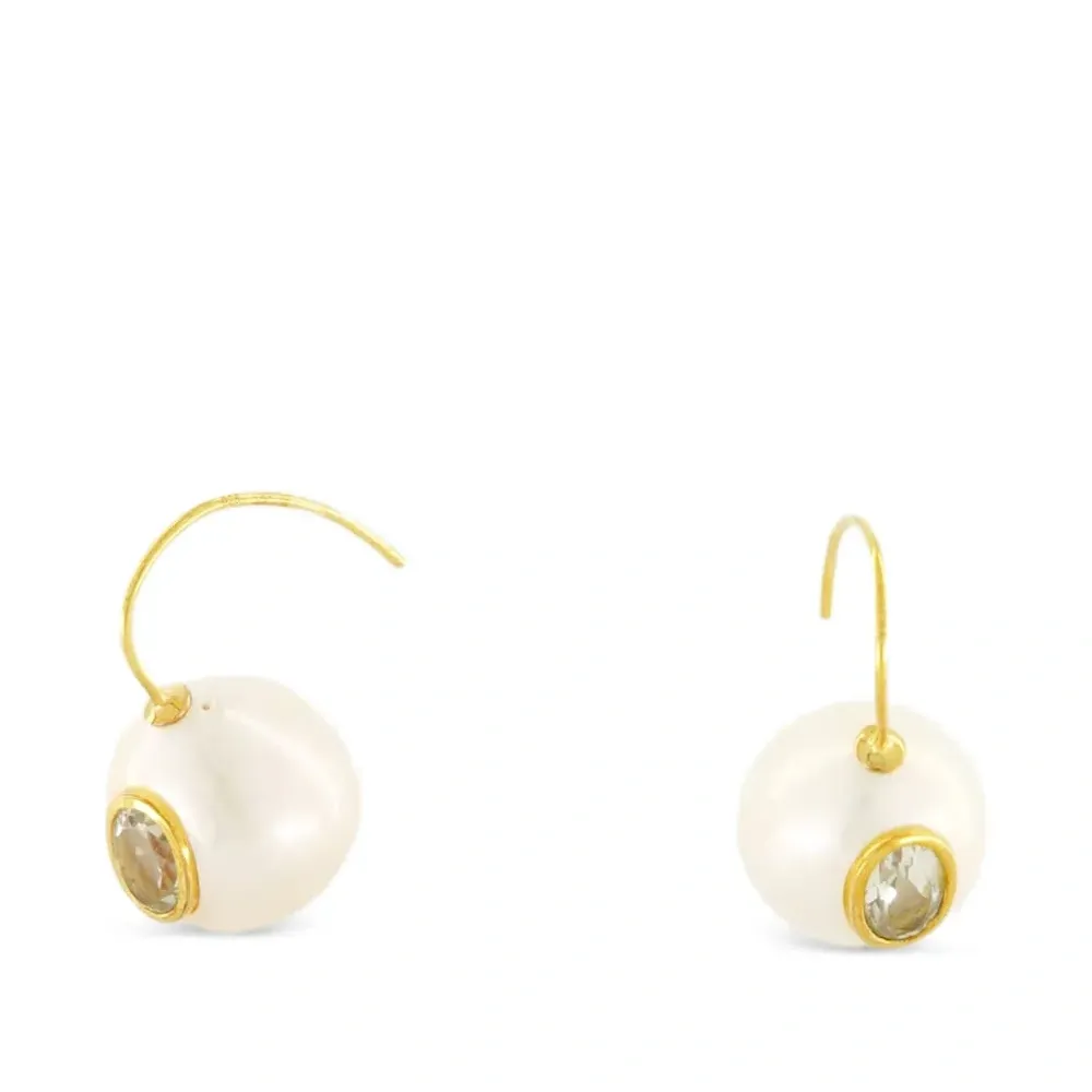 Серебряные серьги Pablo с жемчугом и аметистом