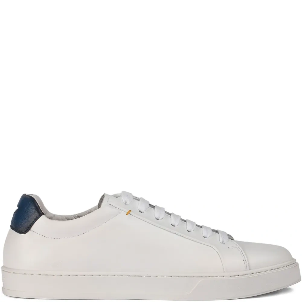 Кожаные кеды на шнуровке