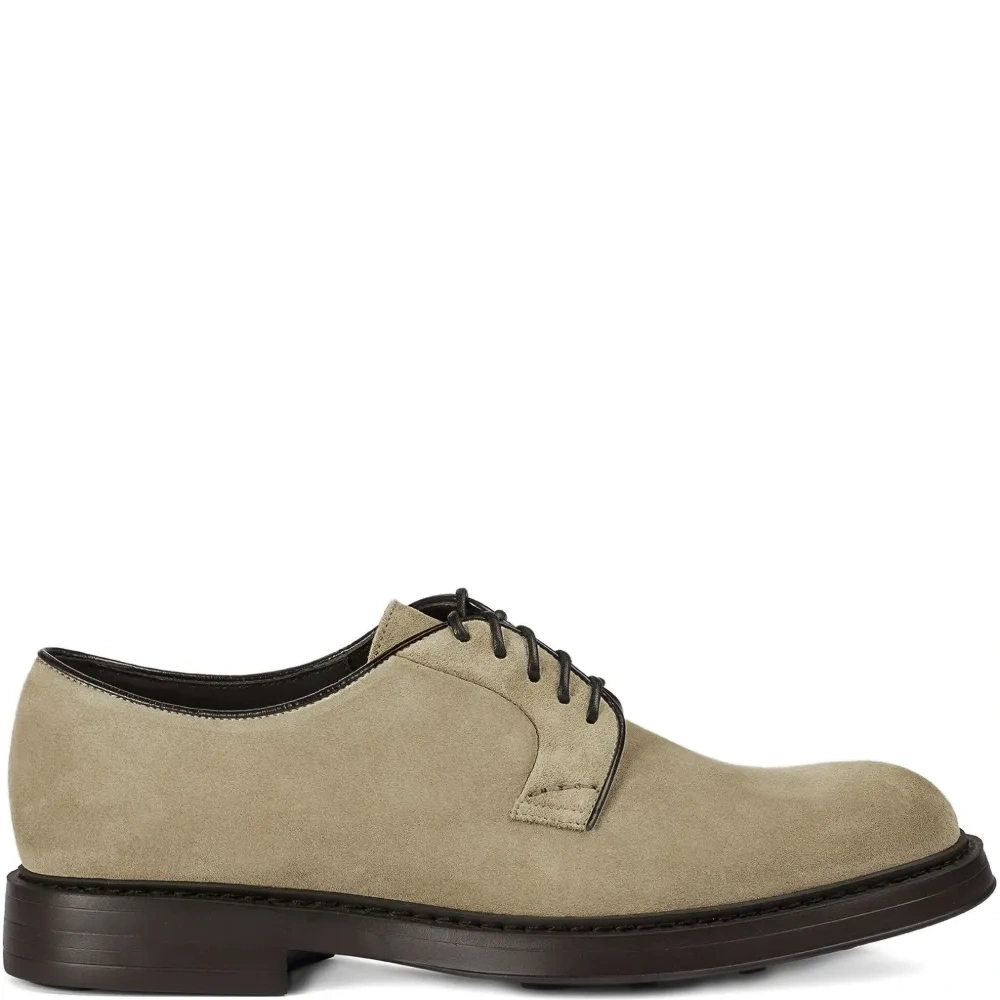 Замшевые дерби на шнуровке