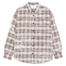 Клетчатая рубашка-куртка с эффектом разбрызганной краски