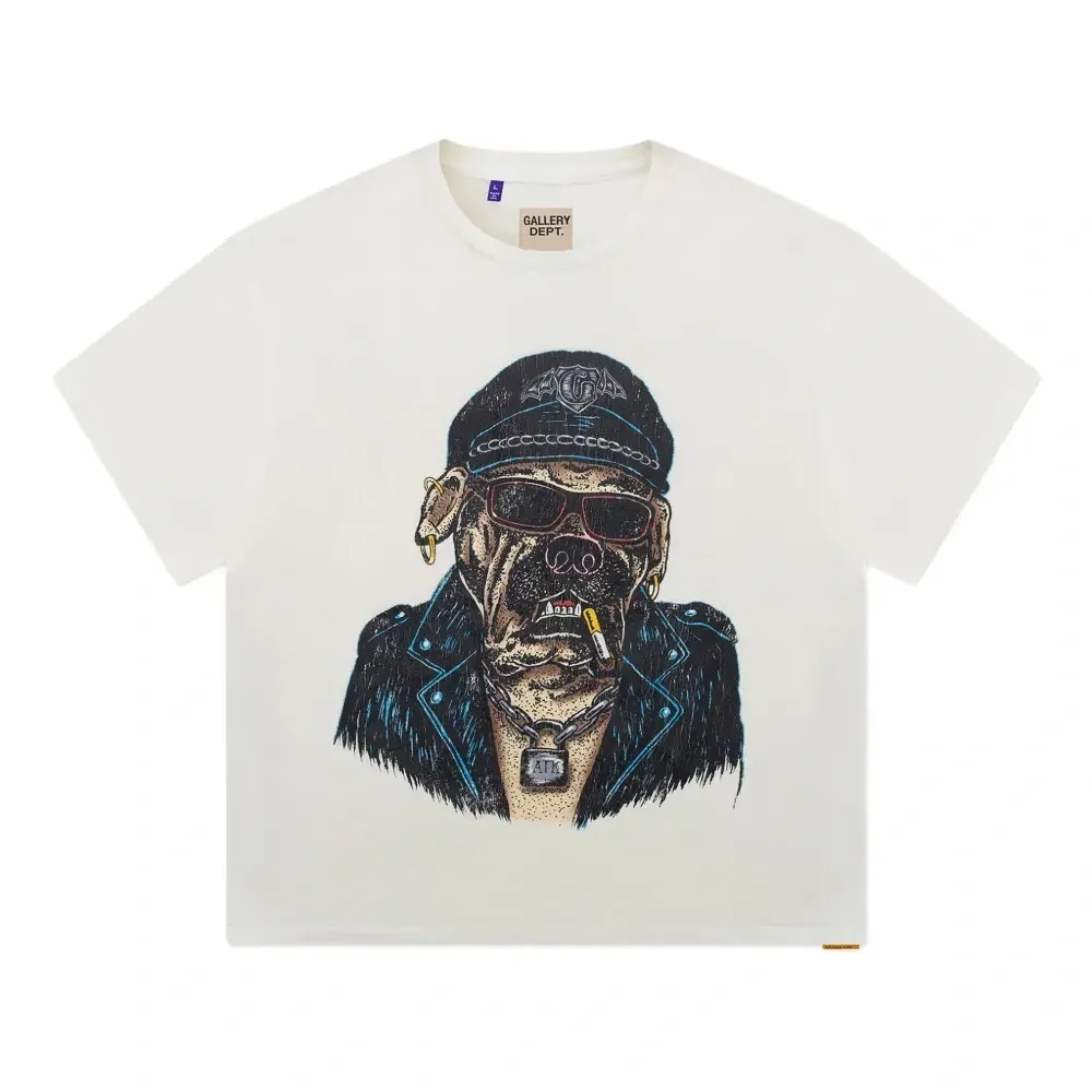 Футболка с принтом "Biker Dog"