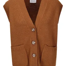 Жилет с накладными карманами и пуговицами