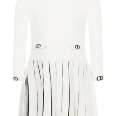 Платье с логотипом и плиссировкой