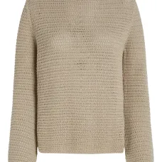 Джемпер с круглым вырезом и вафельной вязкой Джемпер с круглым вырезом и вафельной вязкой