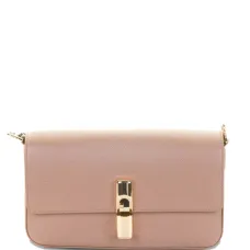 Кожаная сумка на плечо с застежкой-замком