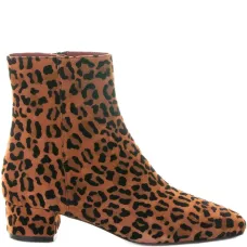 Ботильоны на толстом каблуке с леопардовым принтом