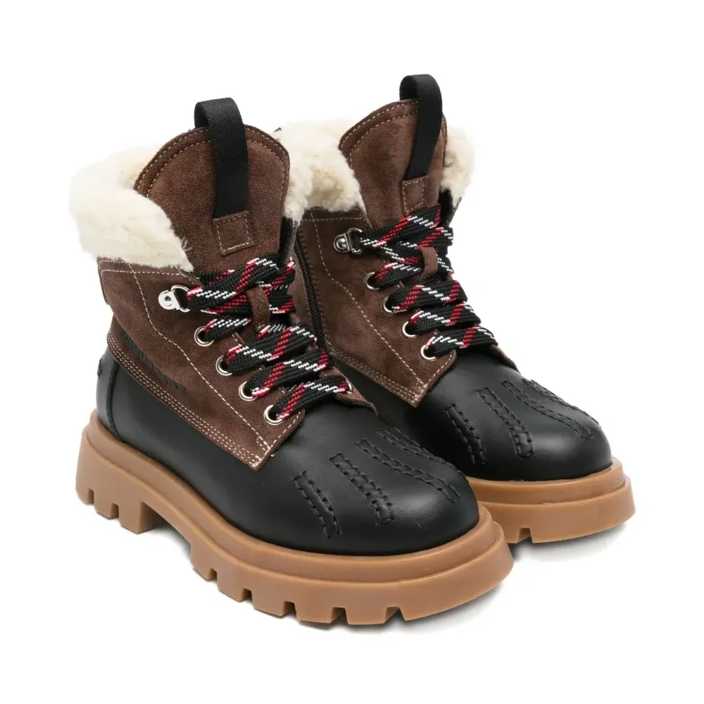 Ботинки на шнуровке из искусственного овечьего меха Ботинки на шнуровке из искусственного овечьего меха