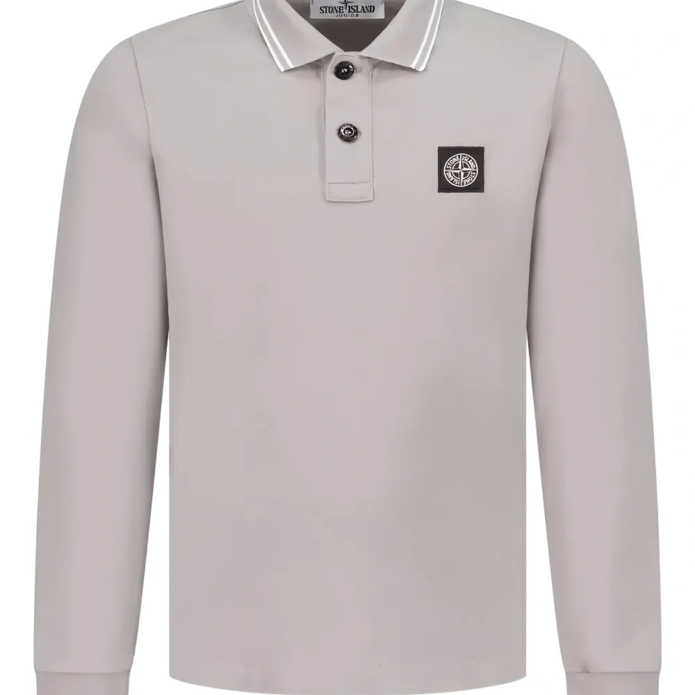 Поло с длинными рукавами и контрастной отделкой