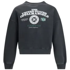 Свитшот с принтом в виде долларов и круглым вырезом