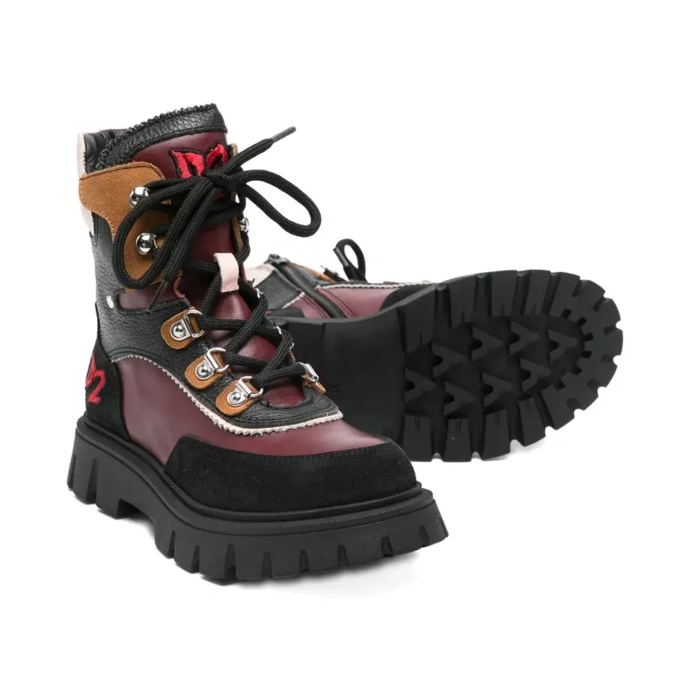 Ботинки на шнуровке с рифленой подошвой