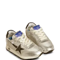 Кожаные кроссовки с ламинированной звездой Кожаные кроссовки с ламинированной звездой