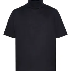 Свитер с короткими рукавами и воротником-гольф