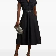 Платье-рубашка миди с поясом