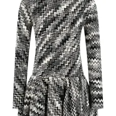 Платье с расклешенным кроем и зигзагообразным узором