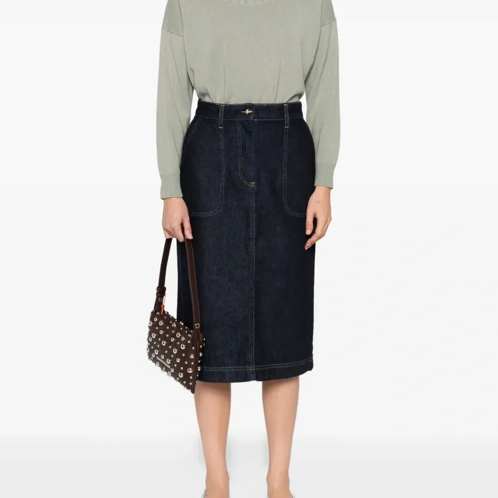 Джинсовая юбка миди