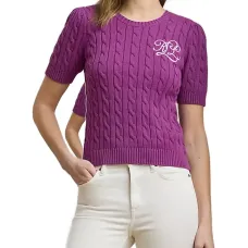 Короткий вязаный свитер с короткими рукавами