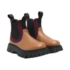 Кожаные ботинки на тракторной подошве