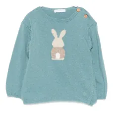 Джемпер с интарсией в виде кролика