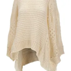 Фактурный свитер с рукавами летучая мышь