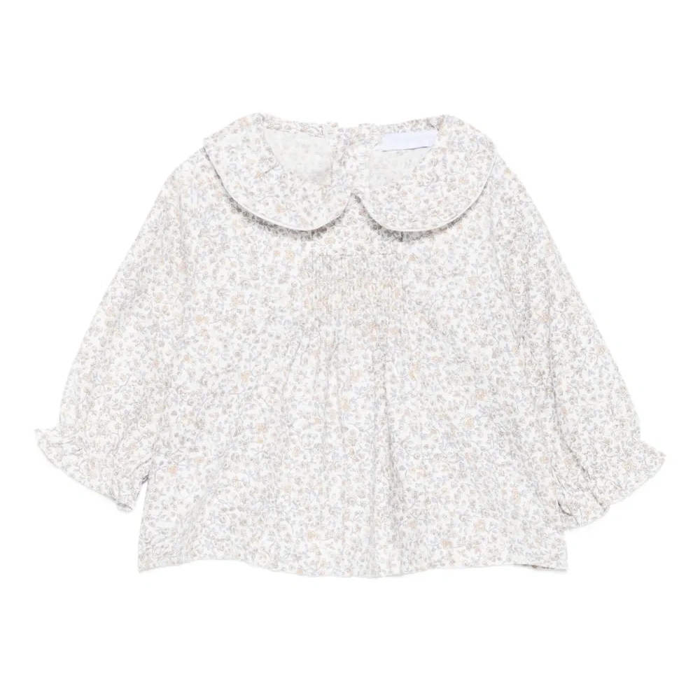 Хлопковая блузка с цветочным принтом