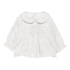 Хлопковая блузка с цветочным принтом