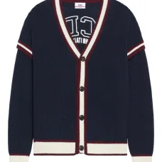 Кардиган на пуговицах с полосатыми деталями