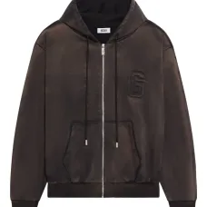 Худи на молнии с тисненым логотипом Худи на молнии с тисненым логотипом