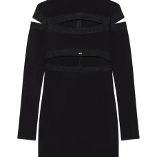 Платье с высоким воротником и вырезами Платье с высоким воротником и вырезами