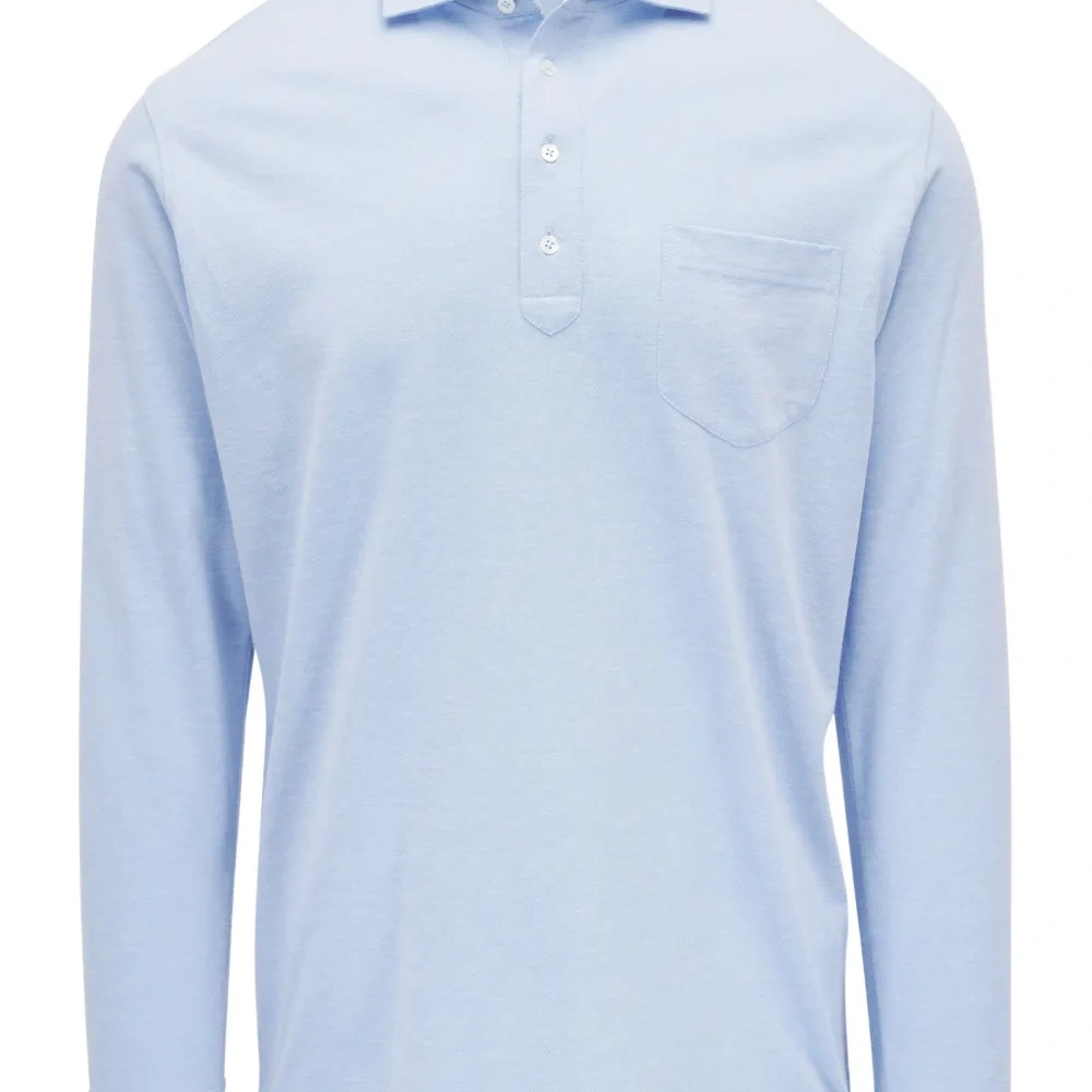 Рубашка поло с длинными рукавами и карманом