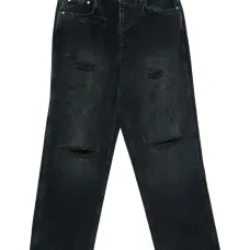 R3 свободные джинсы с потертостями